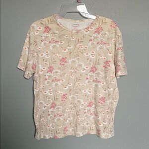 Navy Brand large cotton floral Grandmacore short sleeve T shirt girly